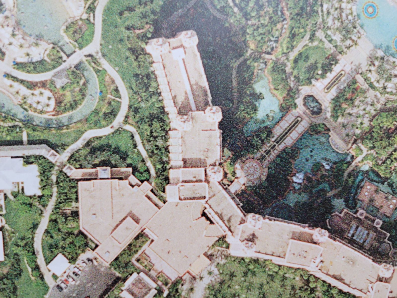 Aerial plan of resort roof sections under review, Atlantis Bahamas