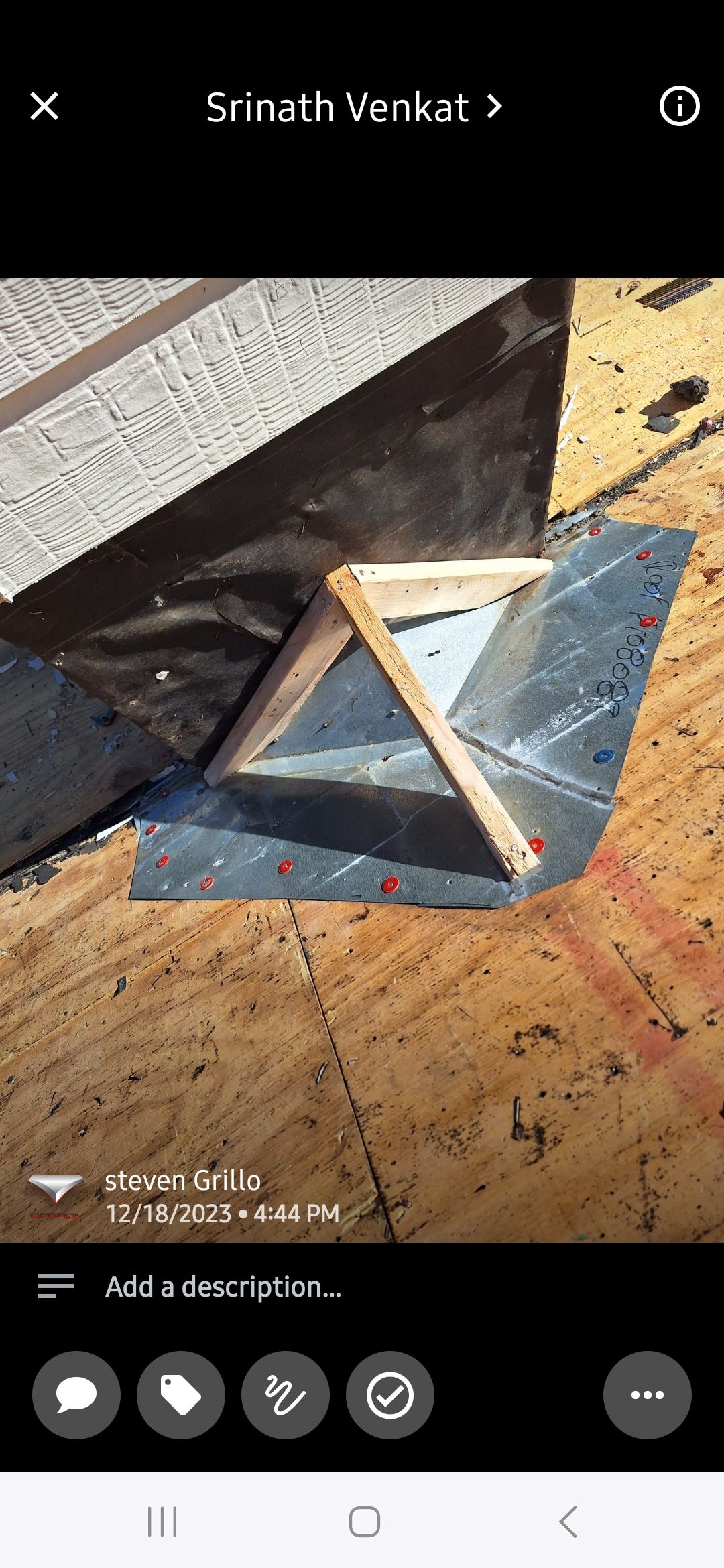 Flashing installed on exposed roof decking, Big Texas Roofing and Solar