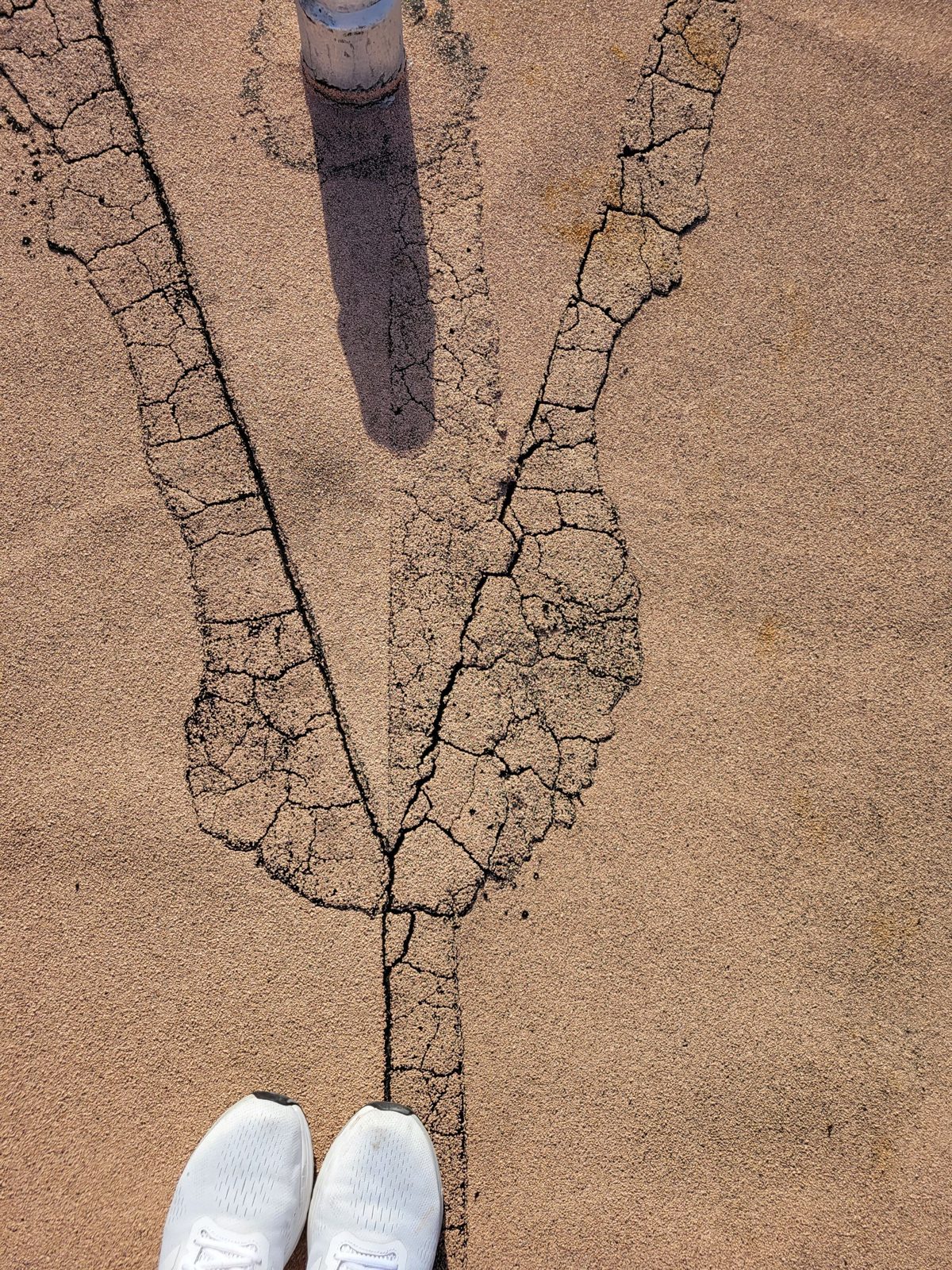Cracked roof coating documented during wet testing, Atlantis Bahamas