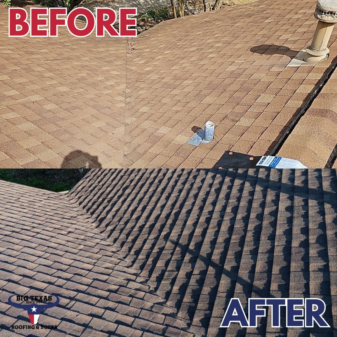 Big Texas Roofing before & after photo